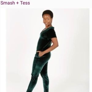 Smash Tess Green Velvet Romper